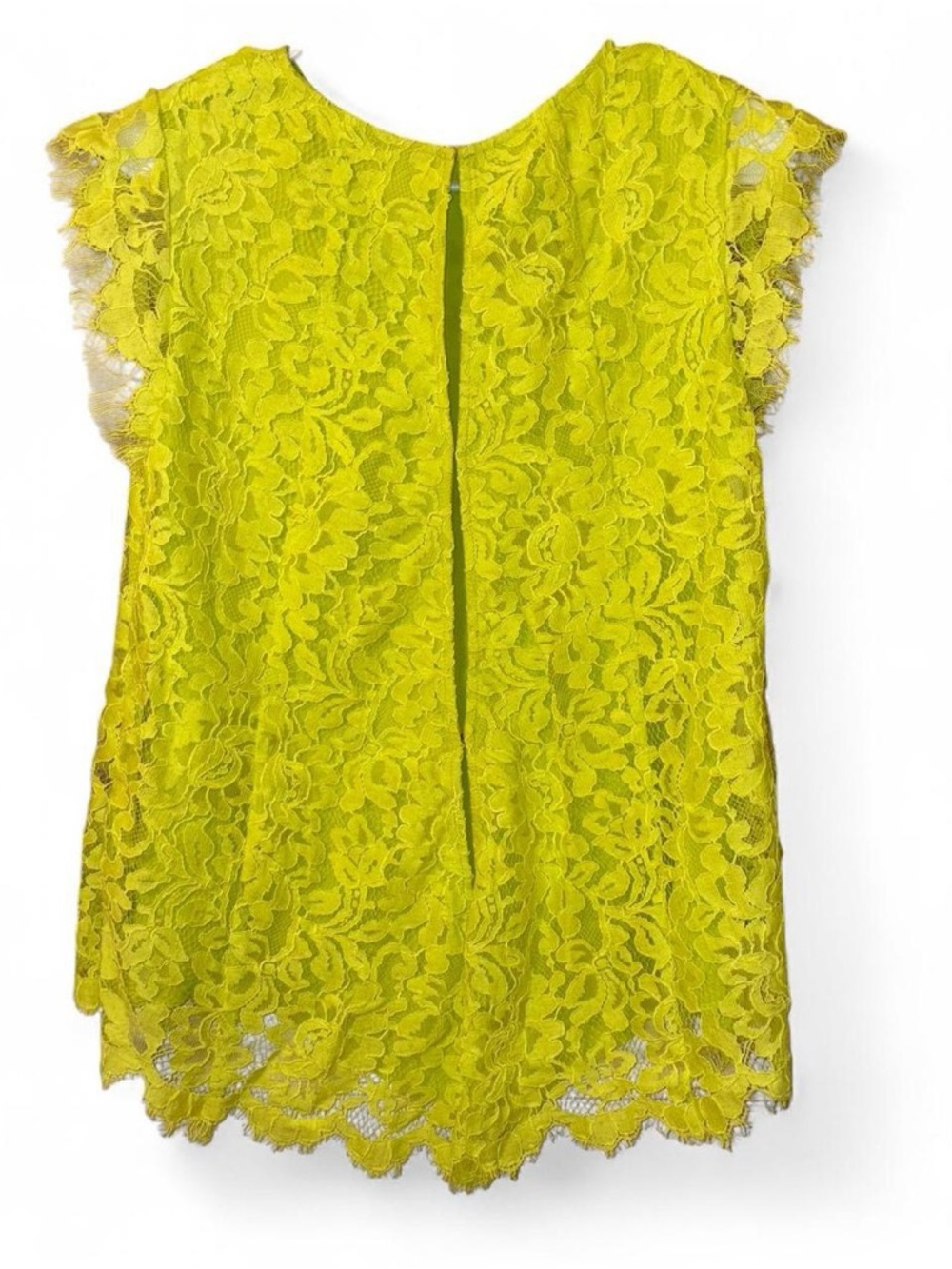 Alexis Neon Lime Lace Cap-Sleeve Top - Picture 3 of 8